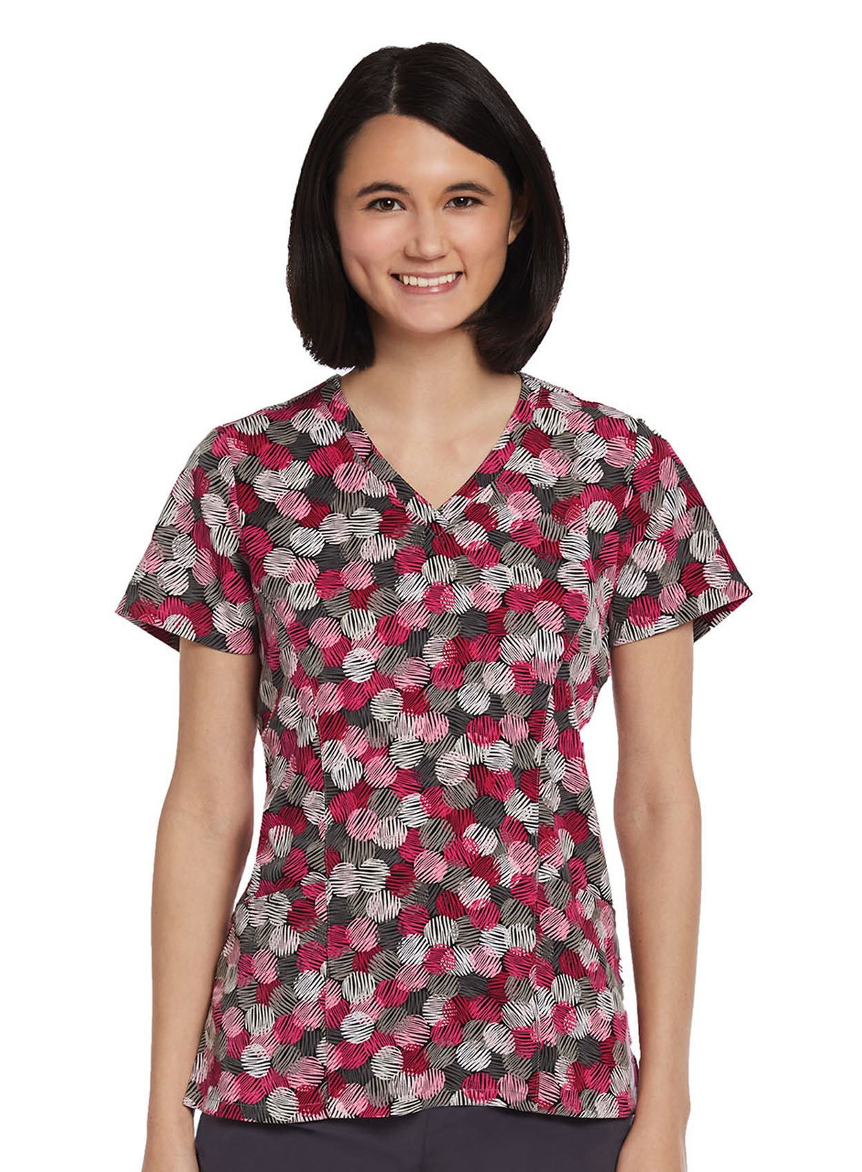 Top con escote en V curvo y estampado