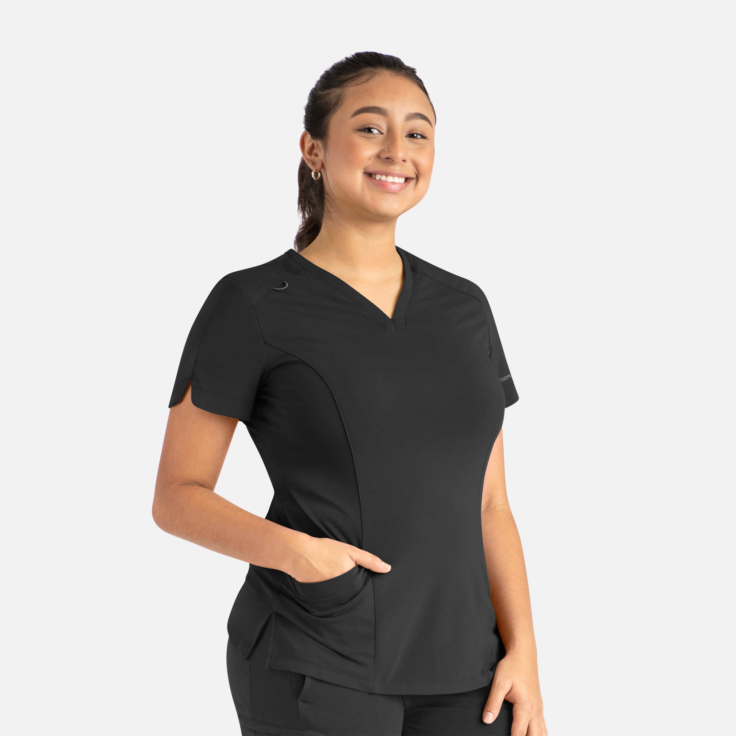 Top de escote en V curvo para mujer