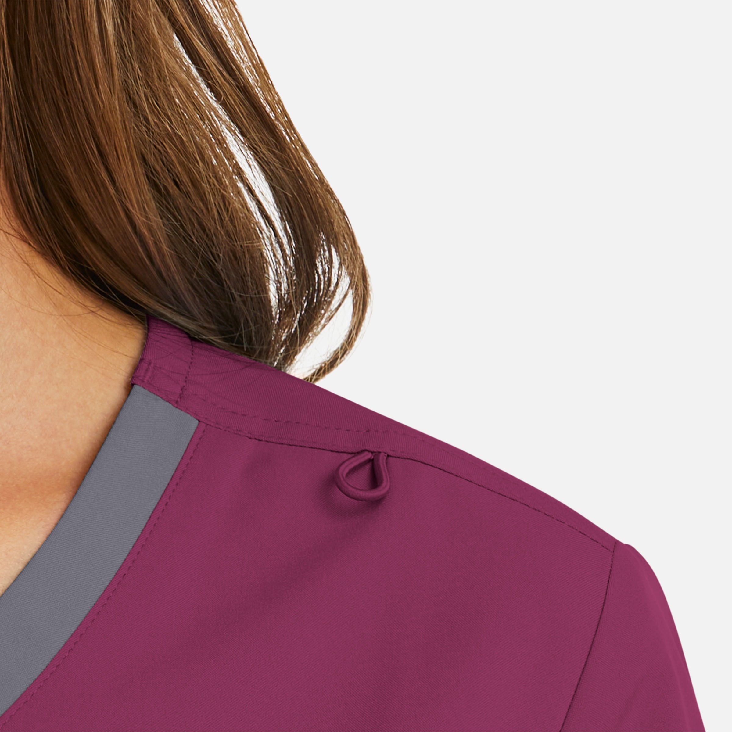 Blusa cruzada con efecto en contraste para mujer