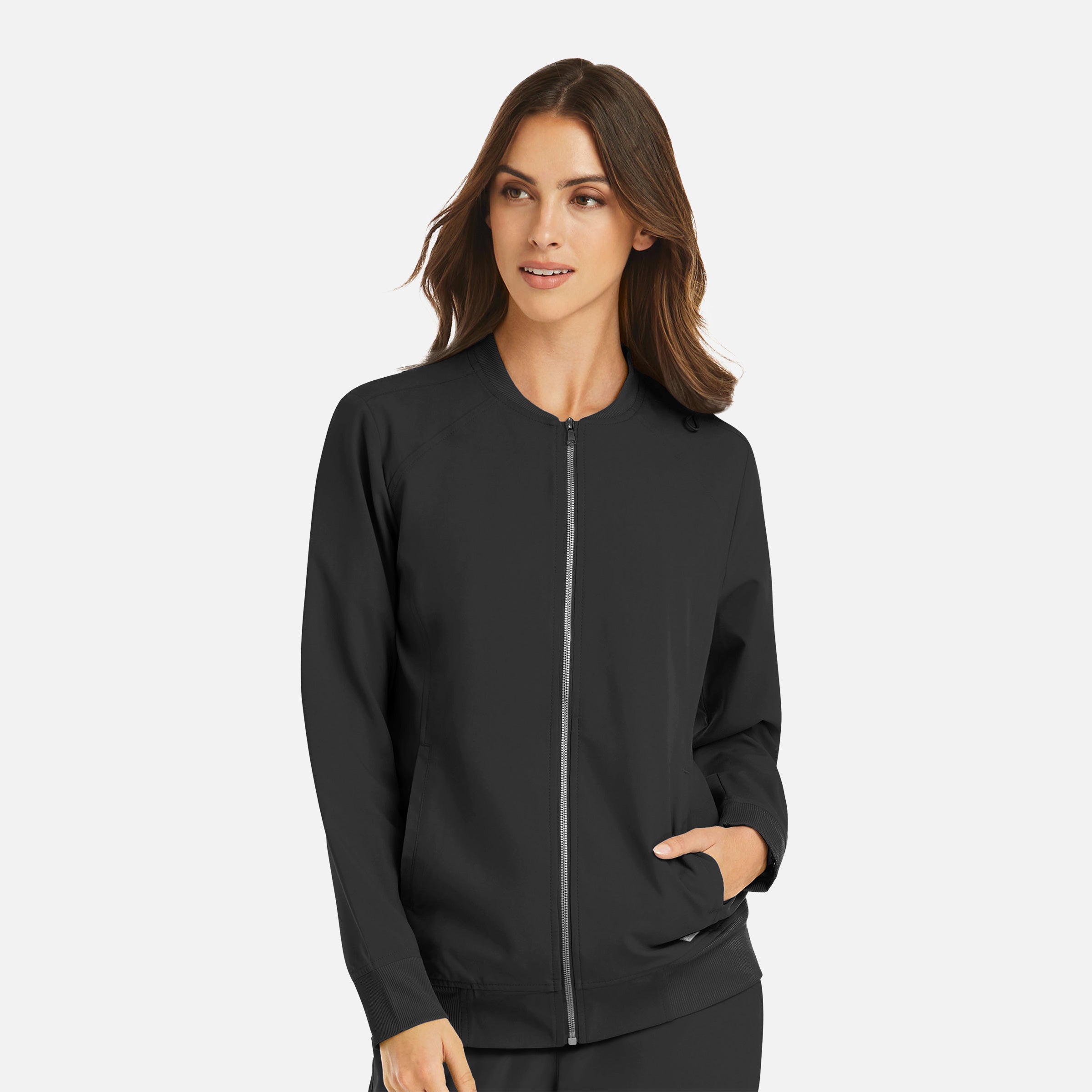 Chaqueta bomber con cremallera completa para mujer