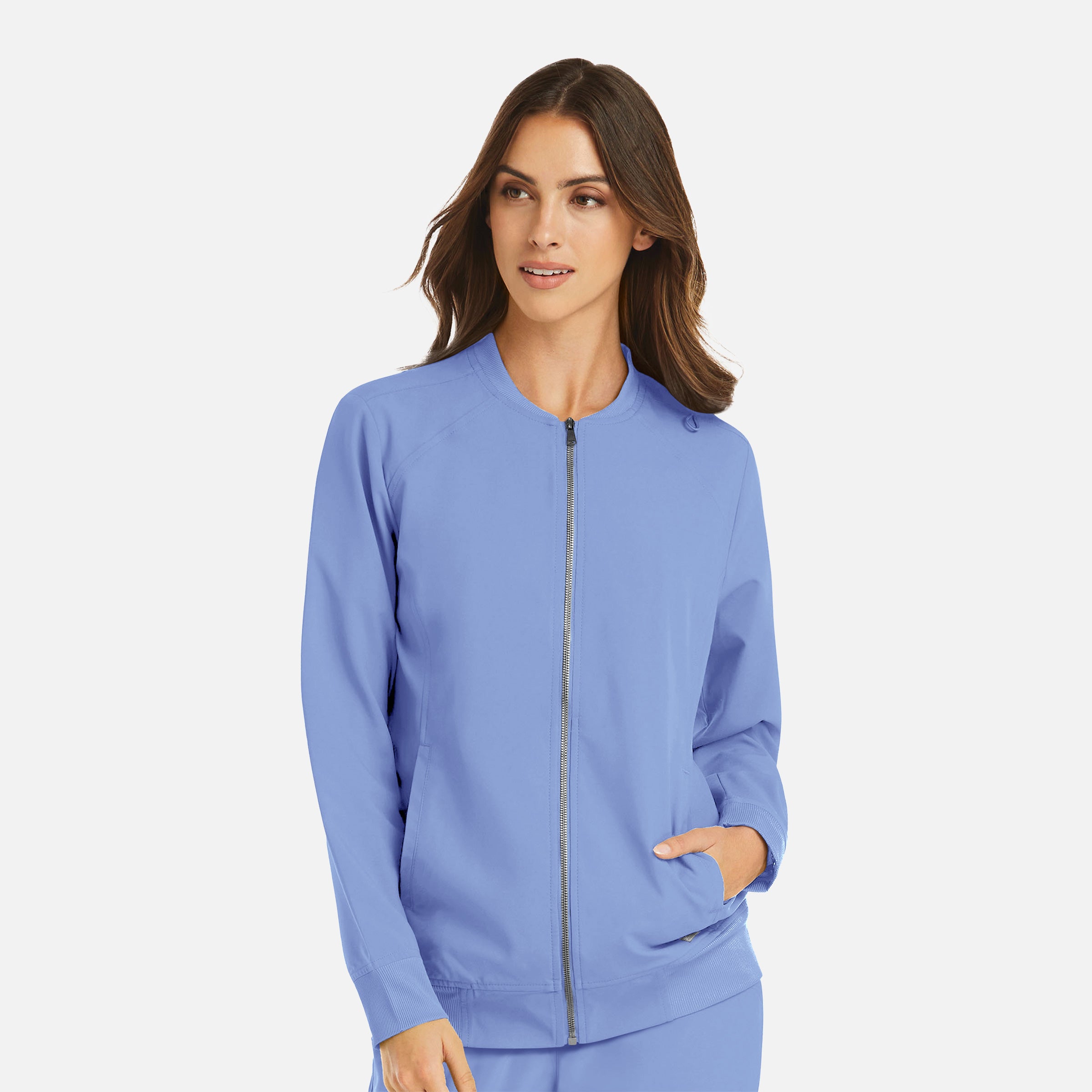 Chaqueta bomber con cremallera completa para mujer