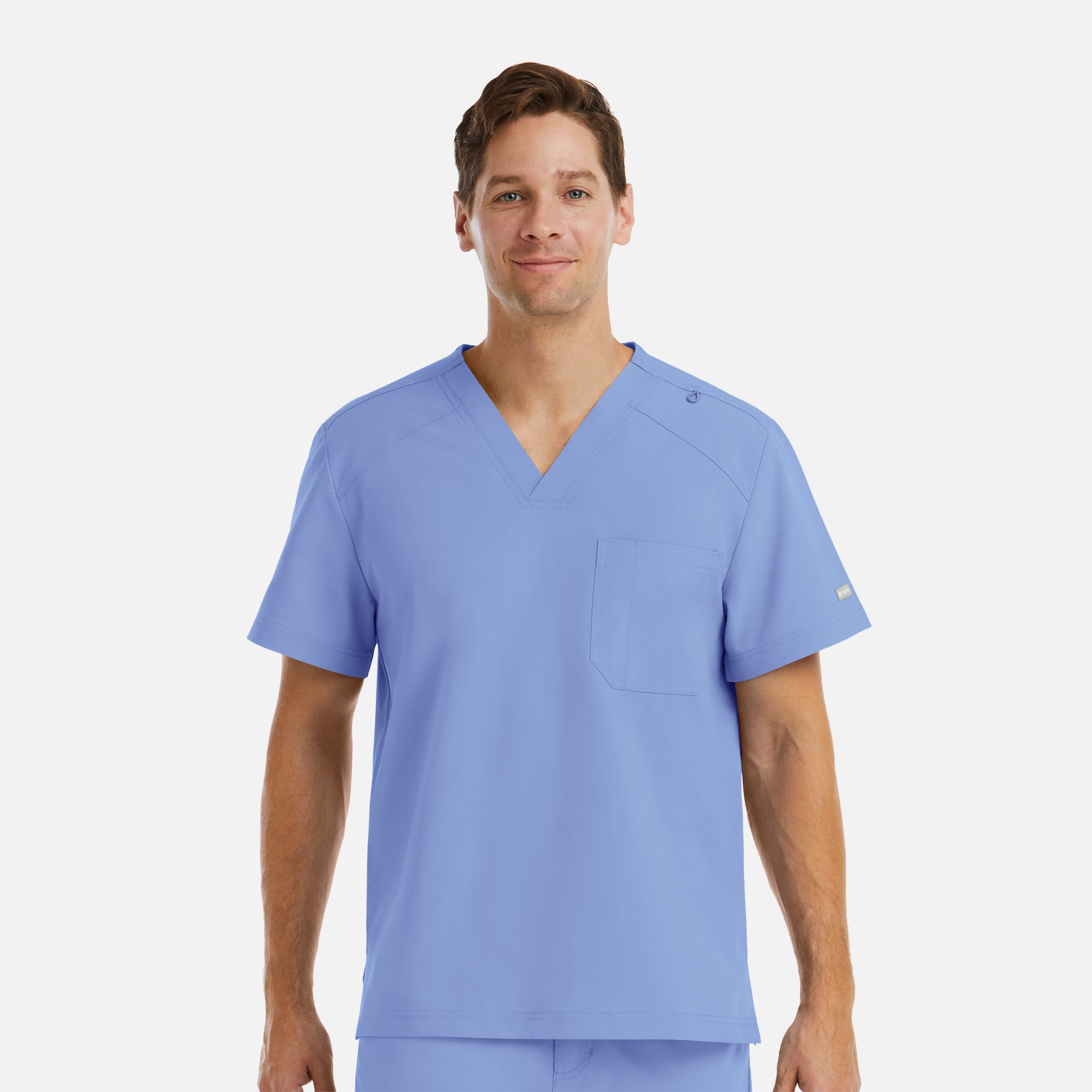 Top básico con escote en V y bolsillos para hombre