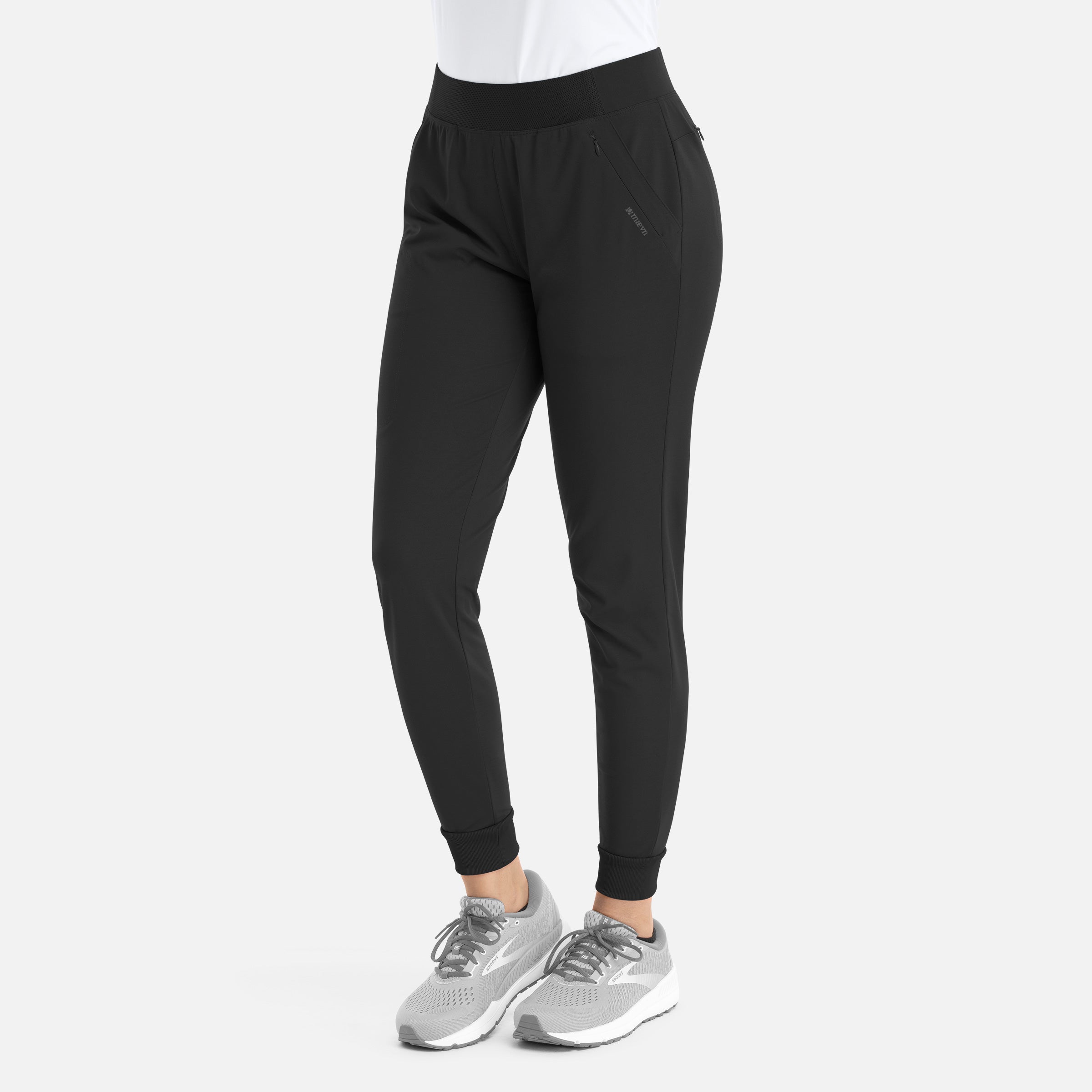 Pantalones deportivos elásticos de tiro medio para mujer