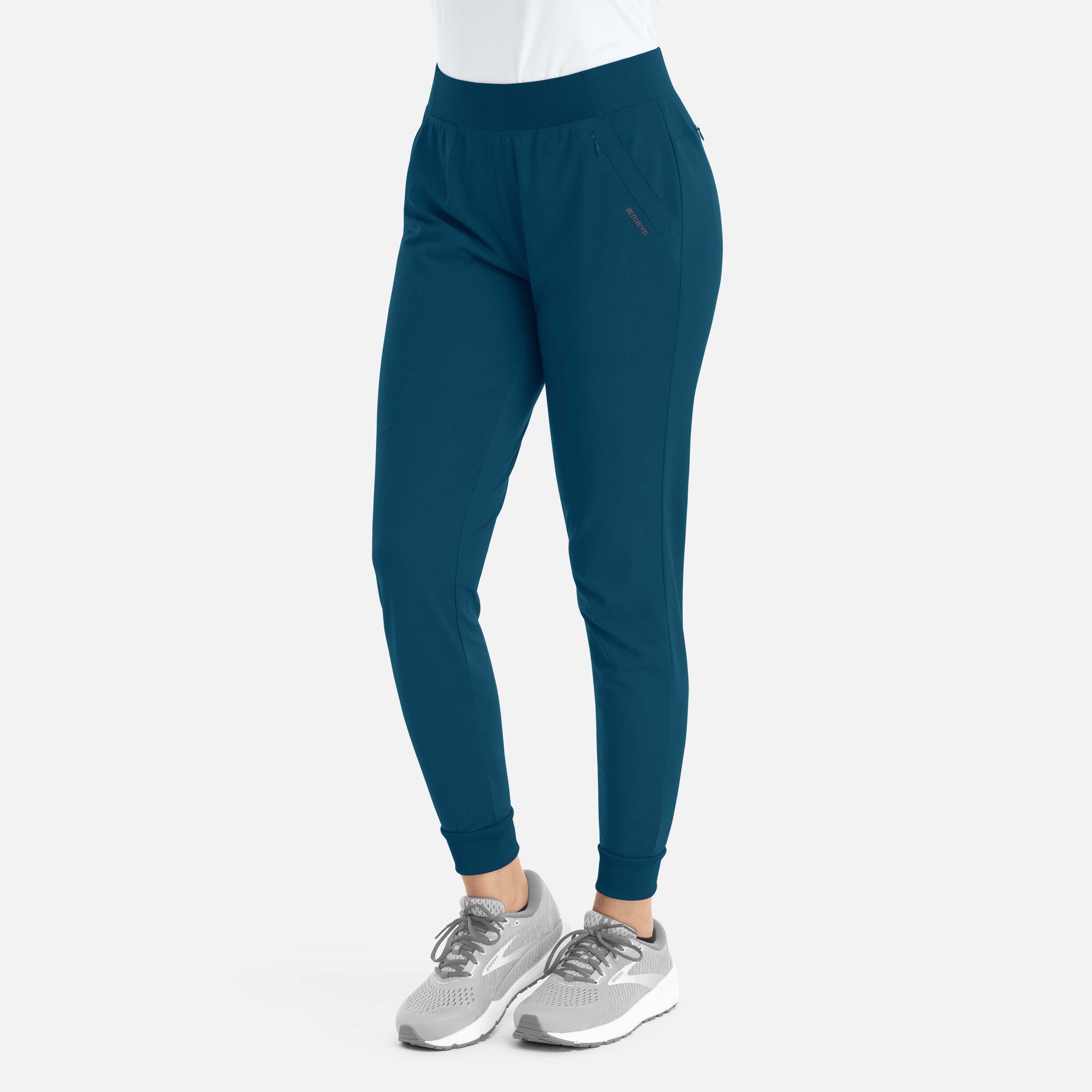 Pantalones deportivos elásticos de tiro medio para mujer