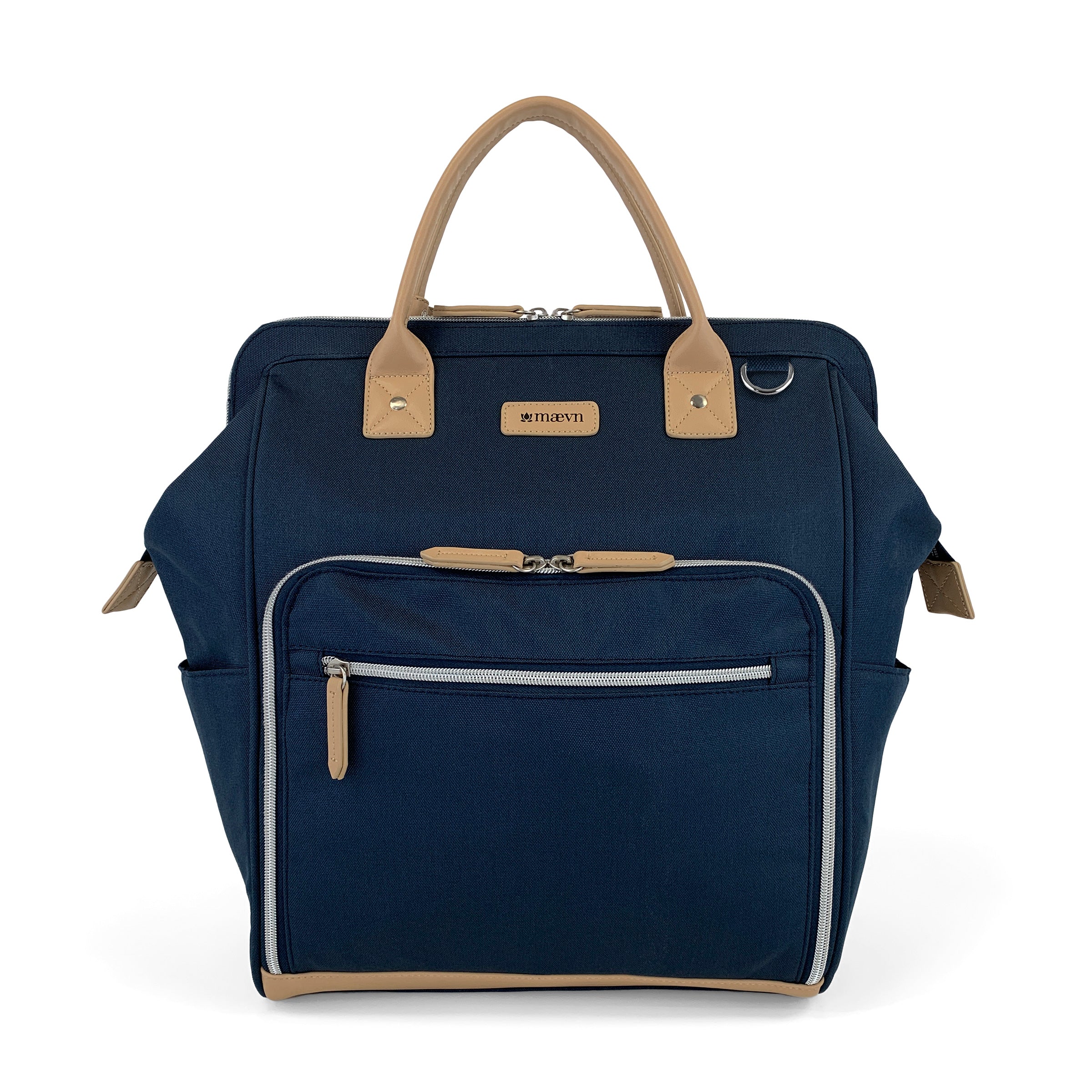 Mochila clínica con cremallera plateada