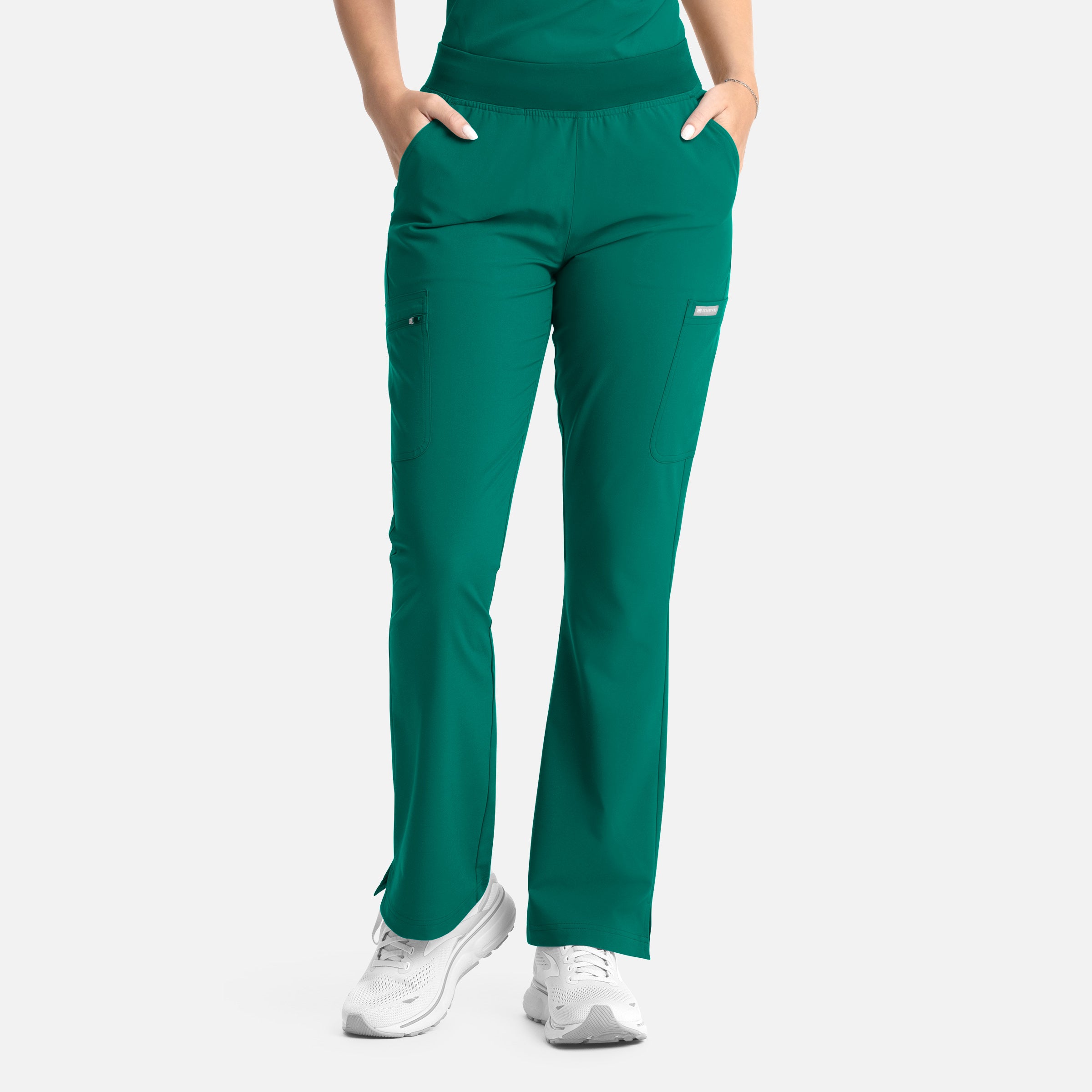 Pantalón acampanado con banda elástica completa para mujer