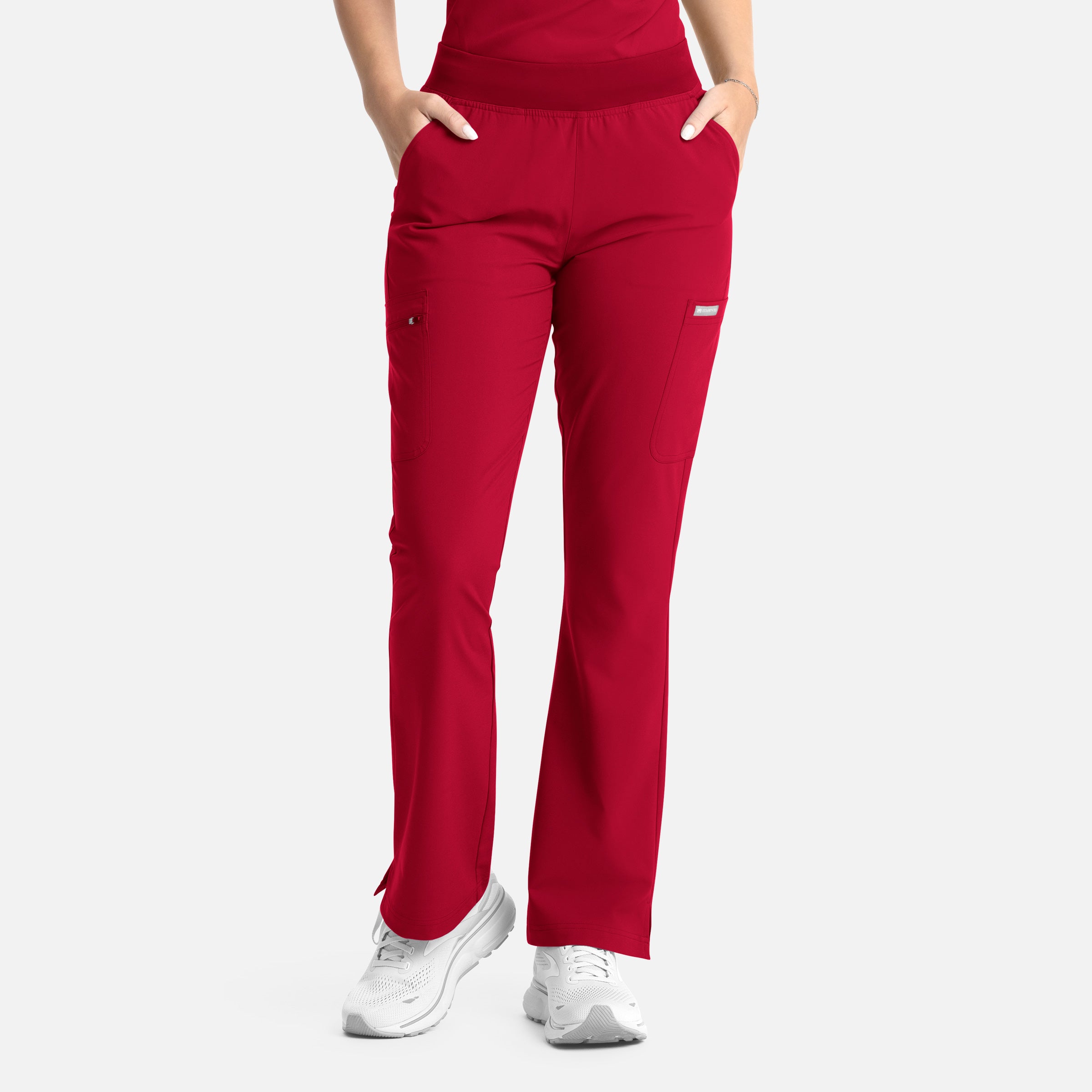 Pantalón acampanado con banda elástica completa para mujer