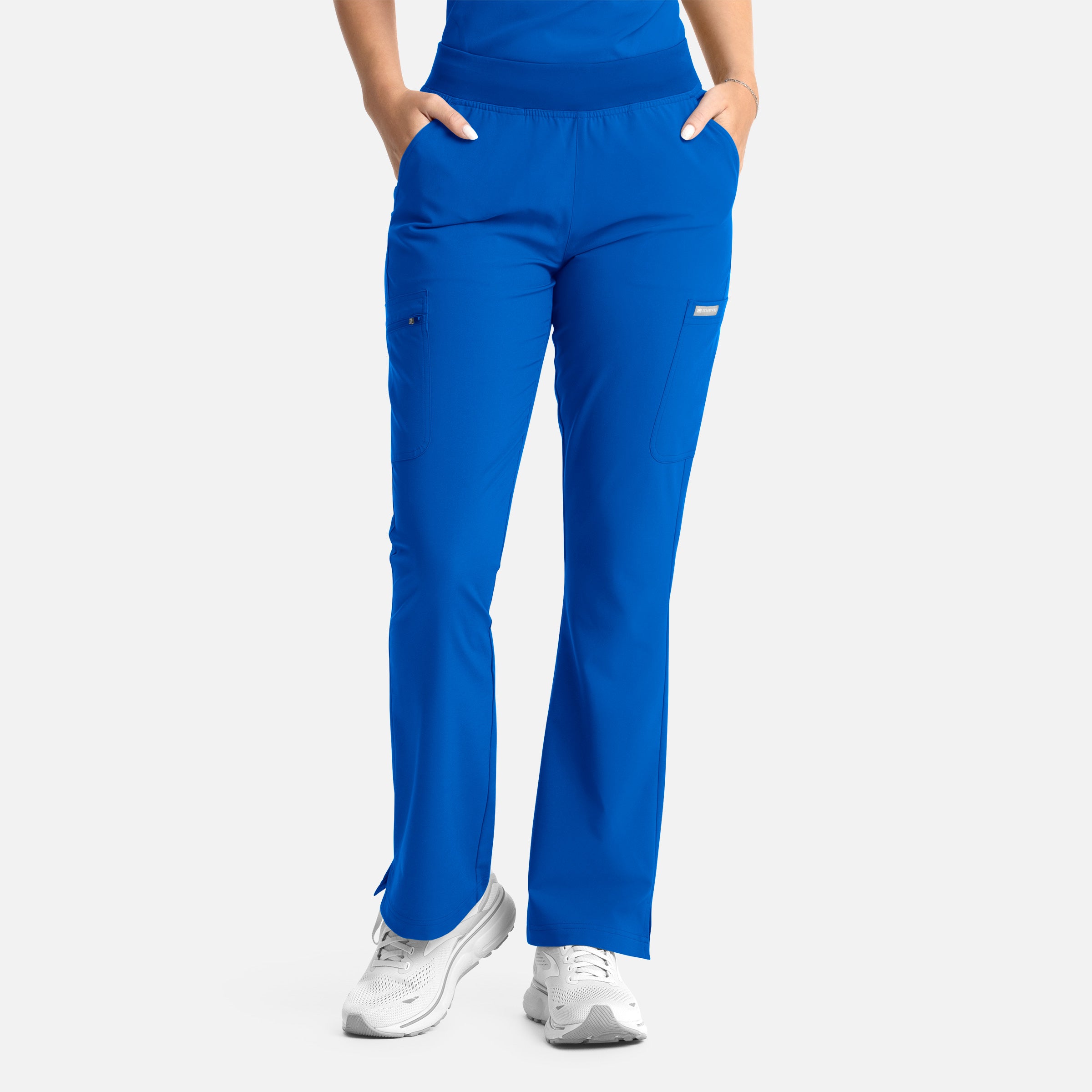 Pantalón acampanado con banda elástica completa para mujer