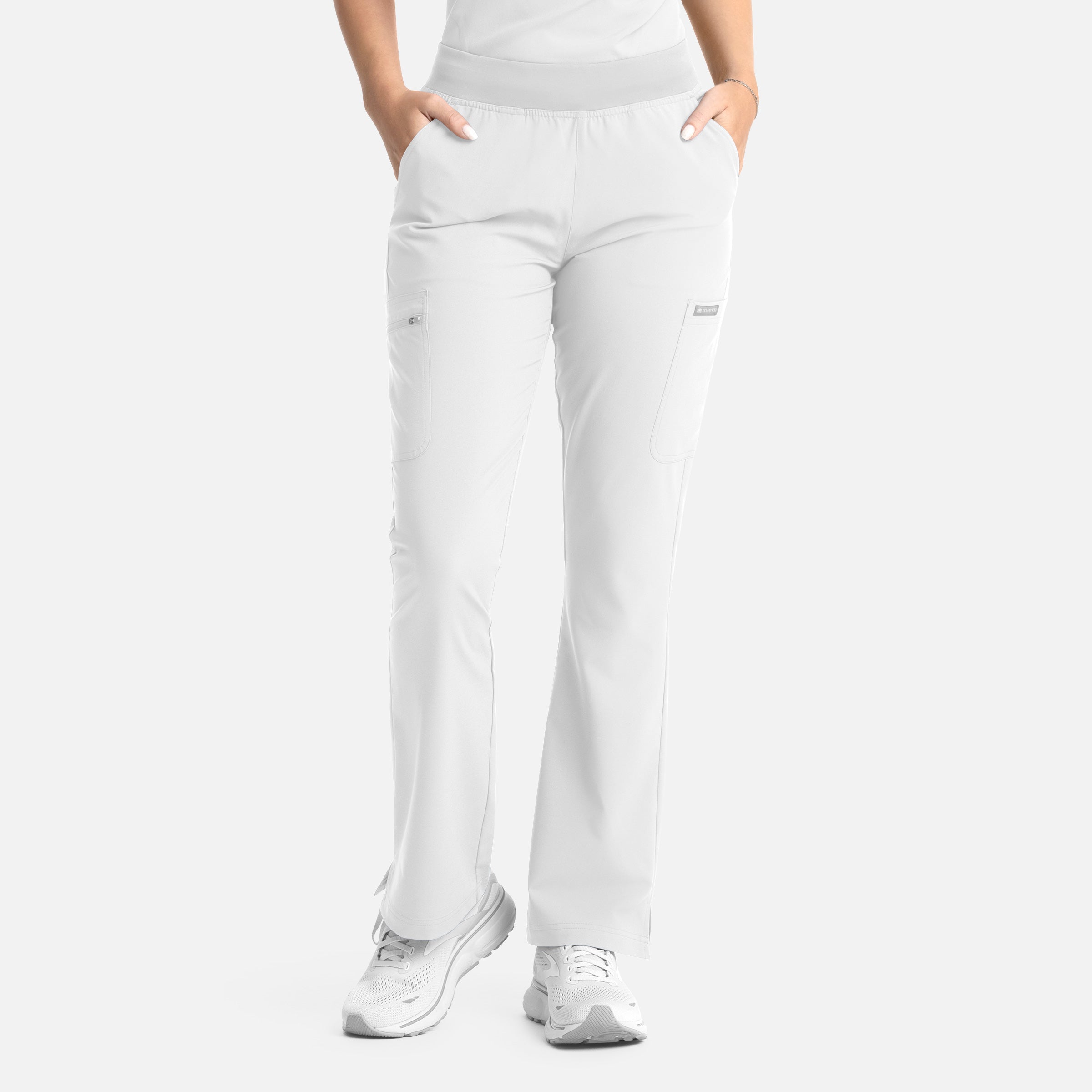 Pantalón acampanado con banda elástica completa para mujer
