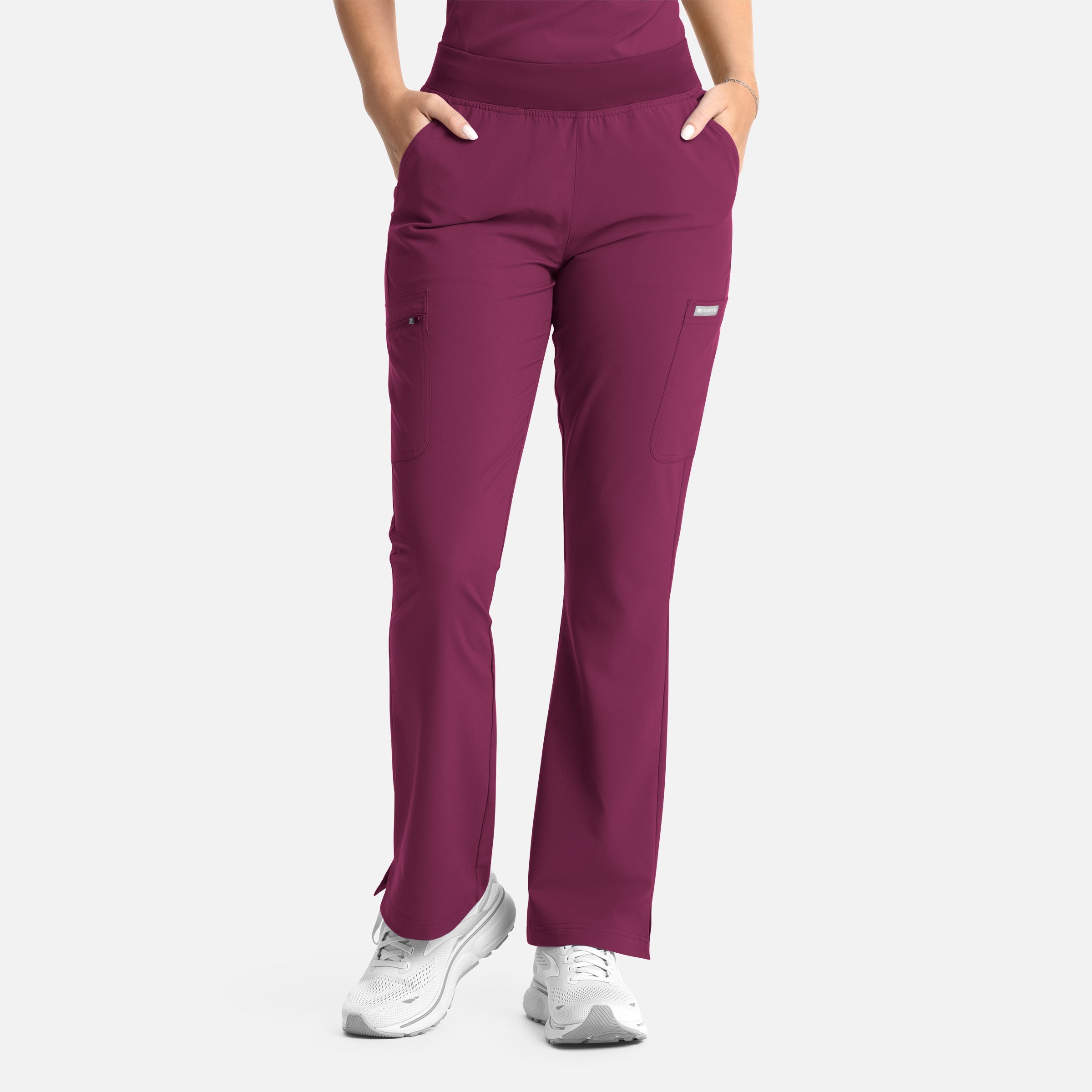 Pantalón acampanado con banda elástica completa para mujer
