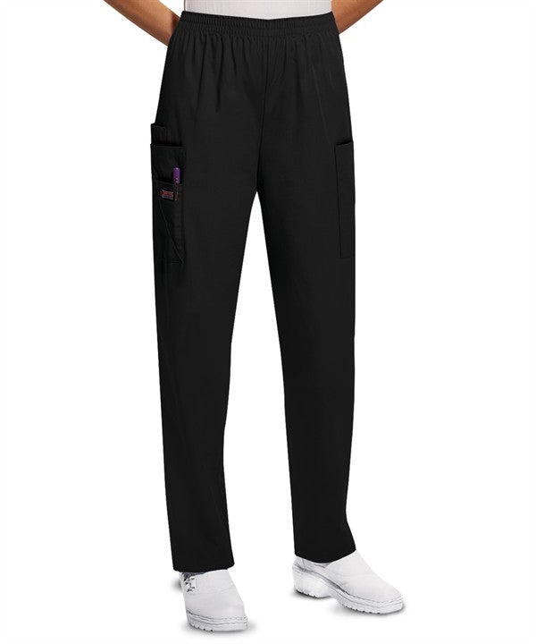 Cherokee Workwear Women's 4-Pocket Elastic Waist Tapered Leg Utility Scrub Pants 4200