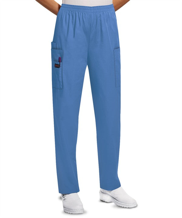 Cherokee Workwear Women's 4-Pocket Elastic Waist Tapered Leg Utility Scrub Pants 4200
