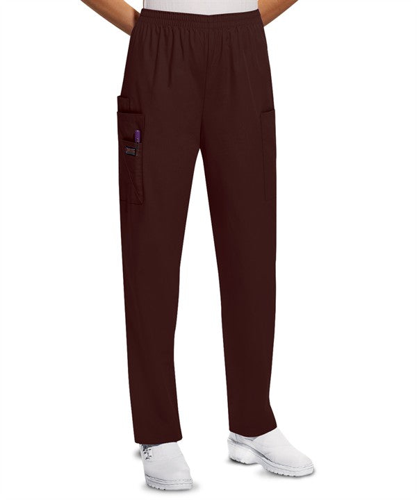 Cherokee Workwear Women's 4-Pocket Elastic Waist Tapered Leg Utility Scrub Pants 4200