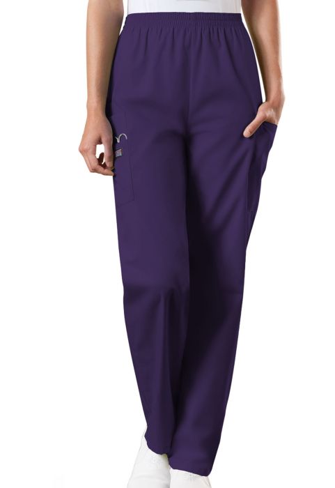 Cherokee Workwear Women's 4-Pocket Elastic Waist Tapered Leg Utility Scrub Pants 4200