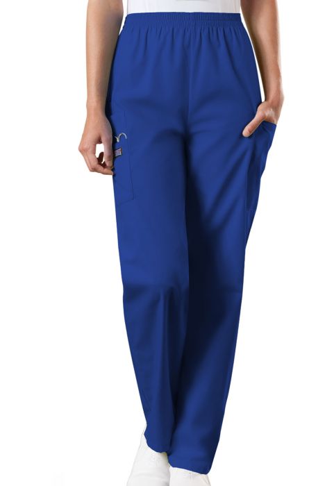 Cherokee Workwear Women's 4-Pocket Elastic Waist Tapered Leg Utility Scrub Pants 4200