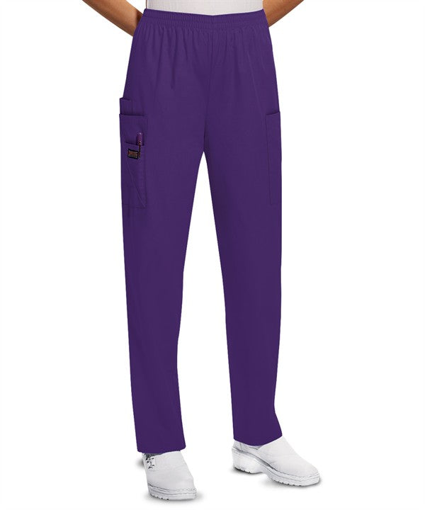 Cherokee Workwear Women's 4-Pocket Elastic Waist Tapered Leg Utility Scrub Pants 4200