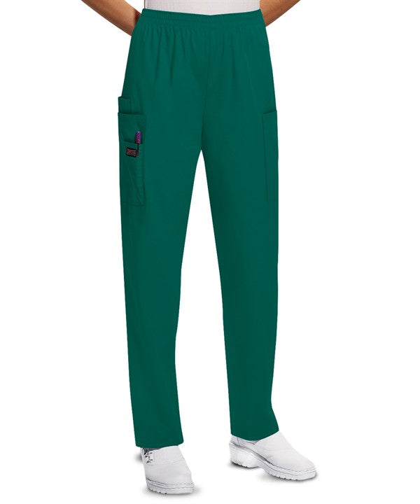 Cherokee Workwear Women's 4-Pocket Elastic Waist Tapered Leg Utility Scrub Pants 4200