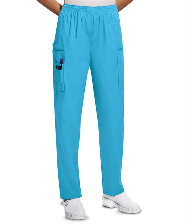Cherokee Workwear Women's 4-Pocket Elastic Waist Tapered Leg Utility Scrub Pants 4200