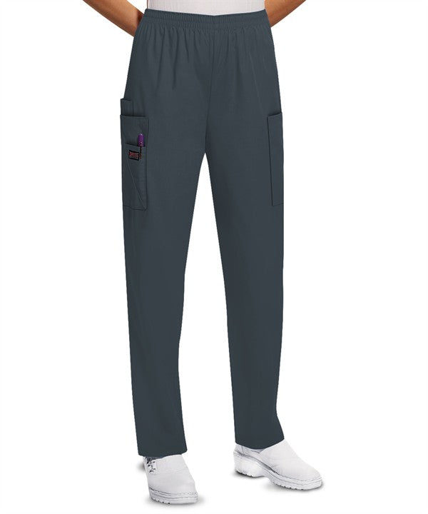Cherokee Workwear Women's 4-Pocket Elastic Waist Tapered Leg Utility Scrub Pants 4200