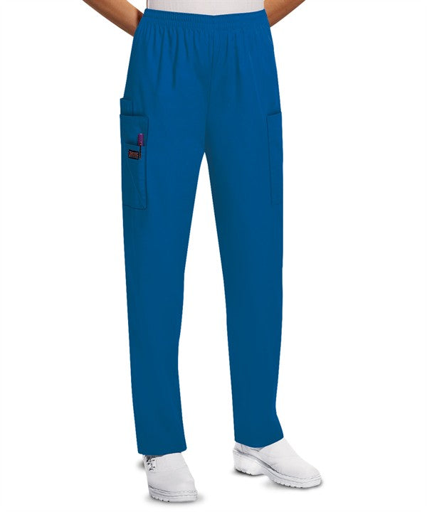 Cherokee Workwear Women's 4-Pocket Elastic Waist Tapered Leg Utility Scrub Pants 4200