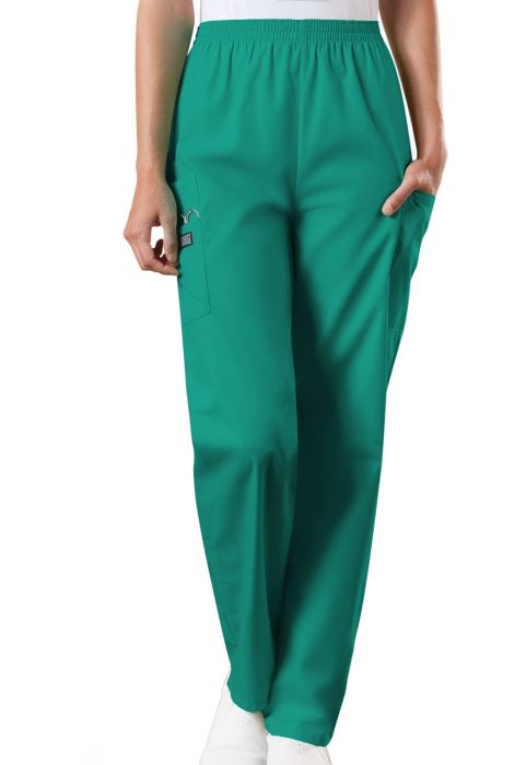 Cherokee Workwear Women's 4-Pocket Elastic Waist Tapered Leg Utility Scrub Pants 4200